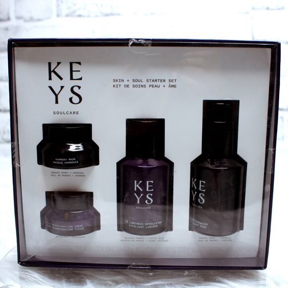 Keys Soulcare Skin & Soul Starter Set‎ 4 Piece Set Exfoliant Cleanser Cream Mask - Picture 1 of 5